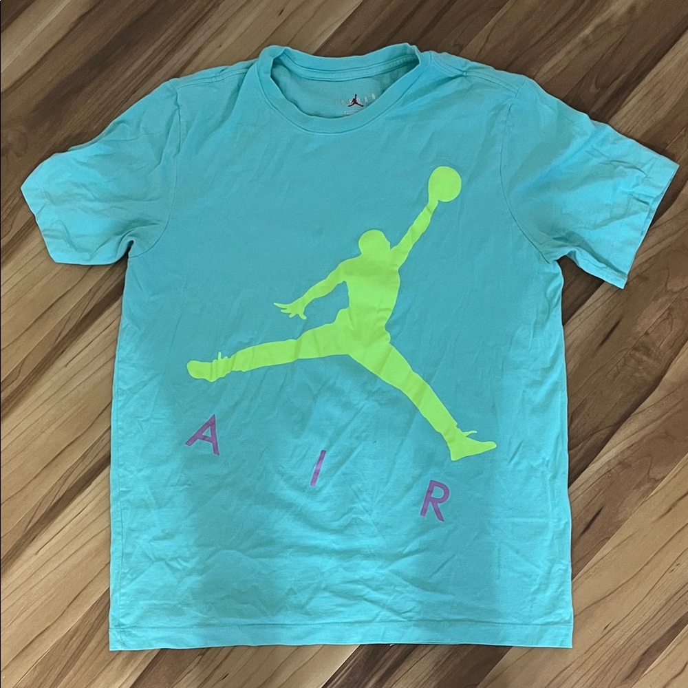 Jordan Short Sleeve Tee in Aqua and Lime